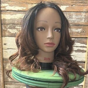 Brown Wavy Long Wig with Ombre Effect